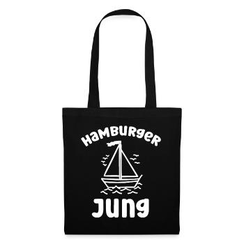 Hamburger Jung Moin bin neu hier Baby Hamburg - Stoffbeutel - Schwarz - Vorne