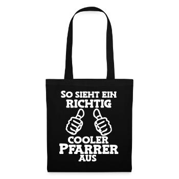 So sieht ein cooler Pfarrer aus Pastor Kirche Gott - Stoffbeutel - Schwarz - Vorne