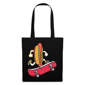 Hot Dog Skateboarder Skateboard skateboarding skateboard - Tote Bag - black - Front