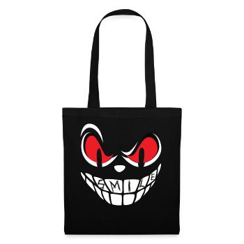 Visage souriant - Sac en tissu - noir - Devant