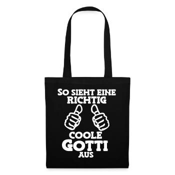 So sieht eine coole Gotti aus Patentante Schweiz - Stoffbeutel - Schwarz - Vorne