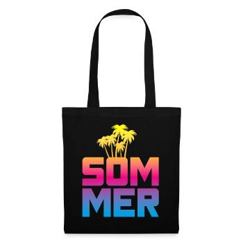 Summer Palm Trees Beach Beach Colorful Mallorca - Tote Bag - black - Front