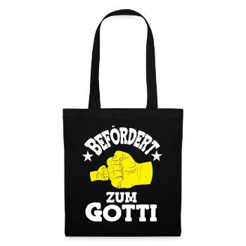 Befördert zum Gotti Patentante Schweiz Taufgotti - Stoffbeutel - Schwarz - Vorne