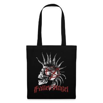 Skull Punk Spikes Inschrift Red Punk Anarchie - Stoffbeutel - Schwarz - Vorne