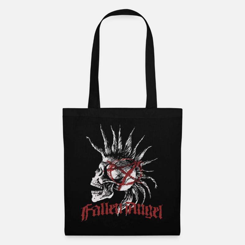 Skull Punk Spikes Inschrift Red Punk Anarchie - Stoffbeutel - Schwarz