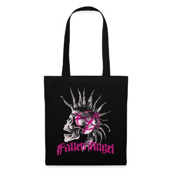 Skull Punk Spikes Inschrift Red Punk Anarchy Ró - Stoffbeutel - Schwarz - Vorne