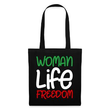 Woman Life Freedom Iran Frauen Frau Frauenrechte - Stoffbeutel - Schwarz - Vorne