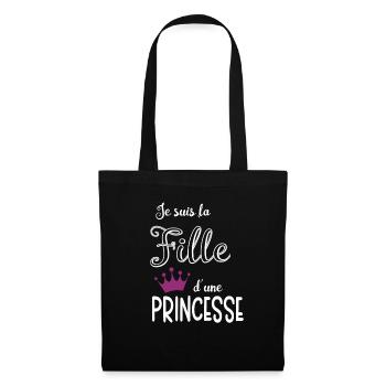 Je suis la Fille d'une Princesse - Sac en tissu - noir - Devant