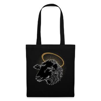 Halo doré de mouton noir - Sac en tissu - noir - Devant