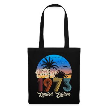 Cadeau d’anniversaire rond Vintage 1973 - Sac en tissu - noir - Devant