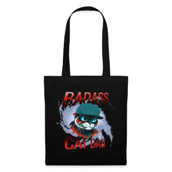 Chat, propriétaire de chat, père chat - Sac en tissu - noir - Devant
