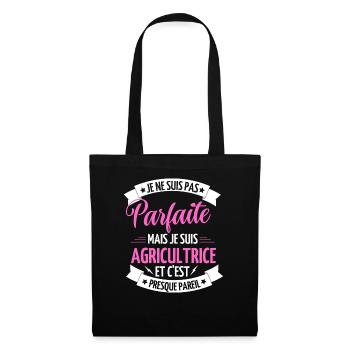 je ne suis pas parfaite je suis agricultrice - Sac en tissu - noir - Devant