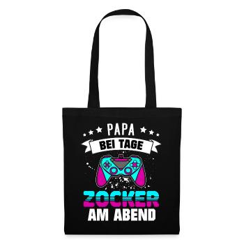Gamer Papa - Geschenk für Gamer zum Vatertag - Stoffbeutel - Schwarz - Vorne
