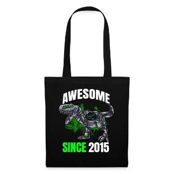 Génial depuis 2015 - 8ème anniversaire de dinosaure - Sac en tissu - noir - Devant
