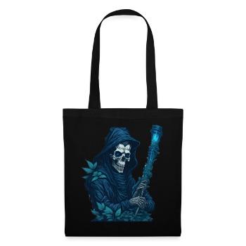 Faucheuse avec pipe d’herbe - Sac en tissu - noir - Devant