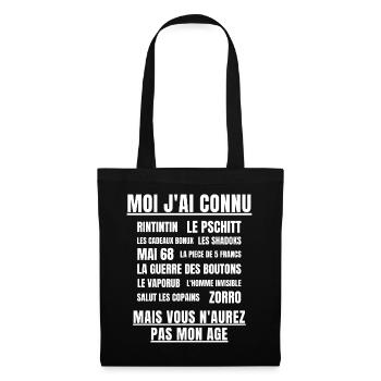 anniversaire, anniversaire humour, retraité - Sac en tissu - noir - Devant