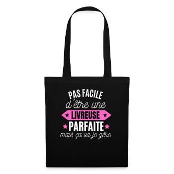 livreuse parfaite humour pour les livreuses - Sac en tissu - noir - Devant