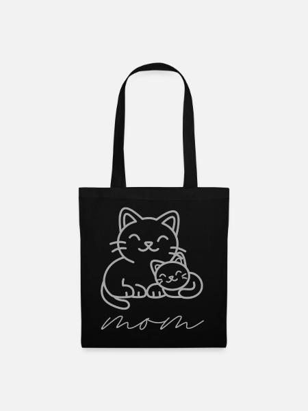 Cat mom - Tote Bag - black