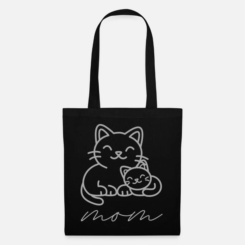 Katzen Mama - Stoffbeutel - Schwarz