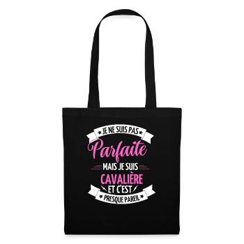 je ne suis pas parfaite je suis cavalière - Sac en tissu - noir - Devant