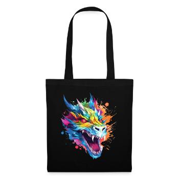 Dragon Fantasy Magic Mysticism Creature Animal Colorful - Tote Bag - black - Front