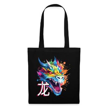 Dragon Chinese Fantasy Magic Mysticism Colorful - Tote Bag - black - Front