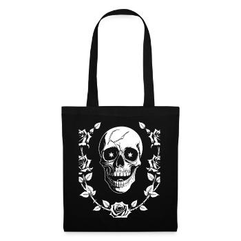 Horror Schädel Schädel Kunst Schädel Gothic Heavy Metal - Stoffbeutel - Schwarz - Vorne