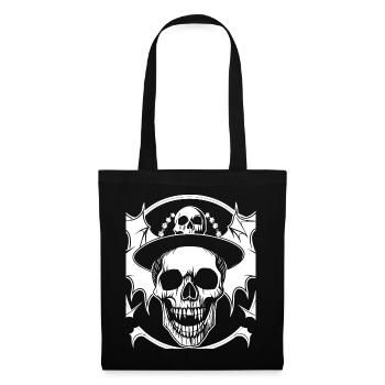 Horreur Crâne Crâne Art Crâne Gothique Heavy Metal - Sac en tissu - noir - Devant