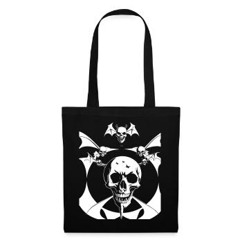 Horror Schädel Schädel Kunst Schädel Gothic Heavy Metal - Stoffbeutel - Schwarz - Vorne