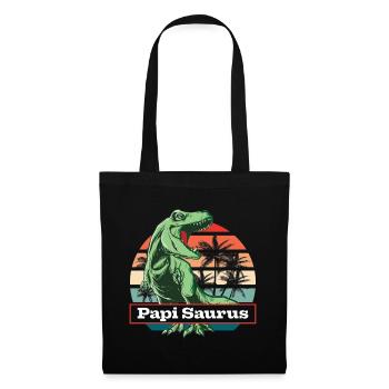 Papi Saurus Papa Saurus Papi Schweiz - Stoffbeutel - Schwarz - Vorne