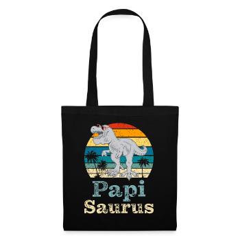 Papi Saurus Papa Saurus Papi Schweiz - Stoffbeutel - Schwarz - Vorne