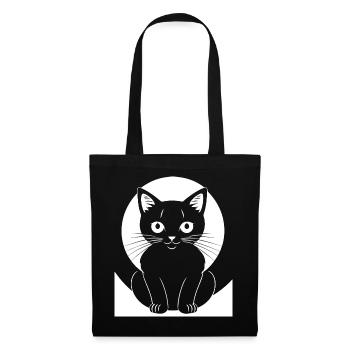 Funny Cat Silhouette Cheeky Fun Cats - Tote Bag - black - Front