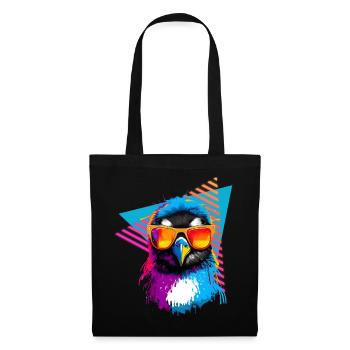 Penguin with sunglasses 80s style - Tote Bag - black - Front