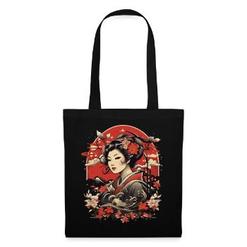 Japanese Mountain Flower Woman - Tote Bag - black - Front