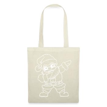 Santa Claus Weihnachtsmann simpel xmas - Stoffbeutel - Natur - Vorne