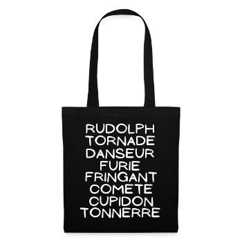Noël, joyeuses fêtes, Rennes - Sac en tissu - noir - Devant