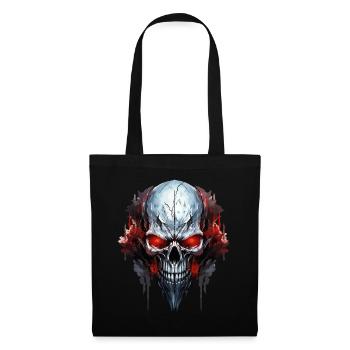 Crâne Crâne Squelette Moto Biker Gang - Sac en tissu - noir - Devant