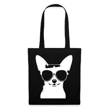 Lustiger Chihuahua mit Sonnenbrille Chihuahuas - Stoffbeutel - Schwarz - Vorne