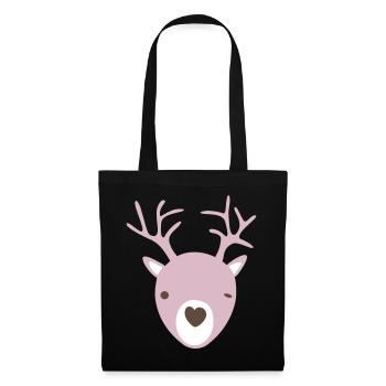 Rudolph Antlers Heart Nose Scandinavian Kids Cool - Tote Bag - black - Front