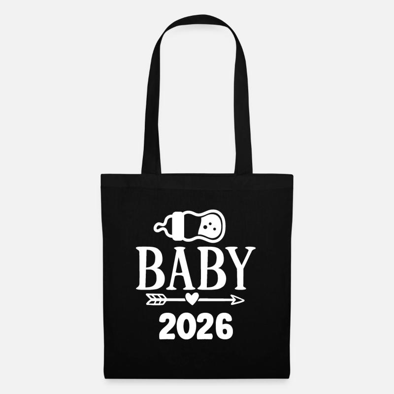 Baby 2026 Geburt 2026 Schwanger 2026 - Stoffbeutel - Schwarz