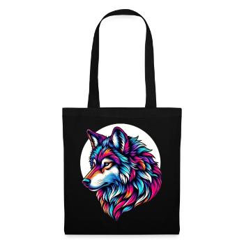 Loup - Sac en tissu - noir - Devant