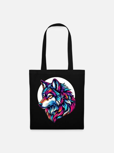 Wolf - Stoffbeutel - Schwarz