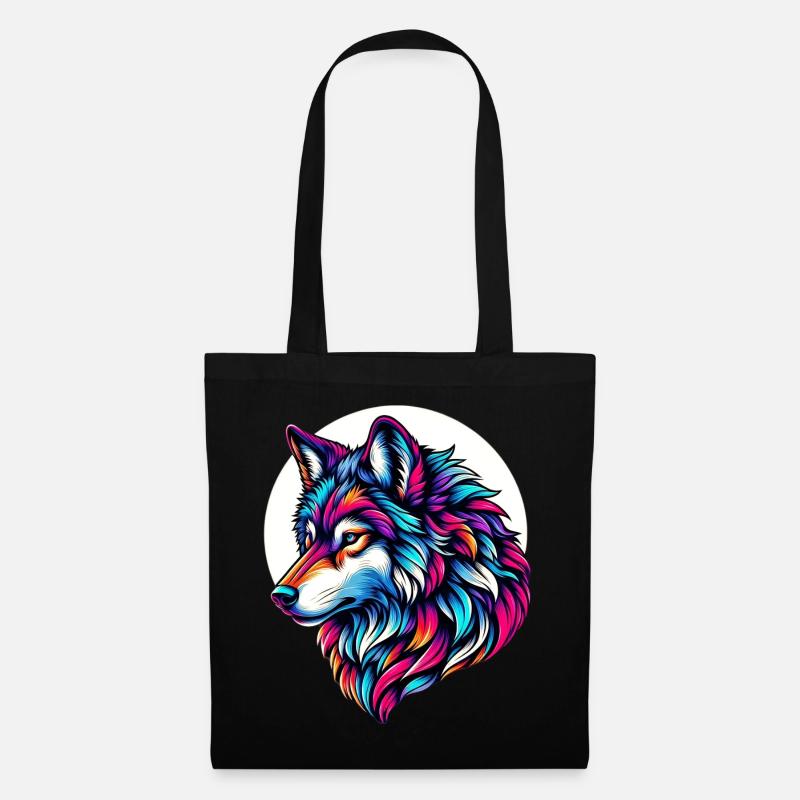 Wolf - Stoffbeutel - Schwarz