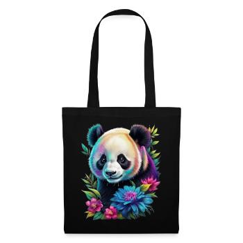 Panda - Stoffbeutel - Schwarz - Vorne