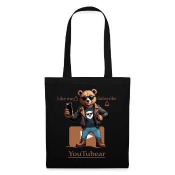 Lustige YouTubär - Stoffbeutel - Schwarz - Vorne
