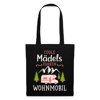 Camping Mädels Wohnmobil Camper Campingplatz - Stoffbeutel - Schwarz - Vorne