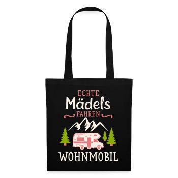 Camping Mädels Wohnmobil Camper Campingplatz - Stoffbeutel - Schwarz - Vorne