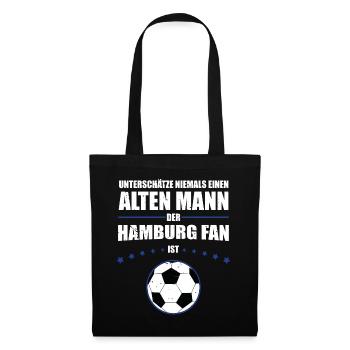 Alter Mann - Hamburg Fan | Retro Vintage Design - Stoffbeutel - Schwarz - Vorne