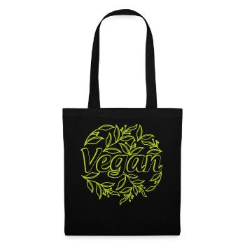 Vert végétalien - Sac en tissu - noir - Devant