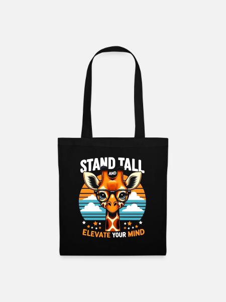 Smart Giraffe Stand tall & Elevate Your Mind - Tote Bag - black
